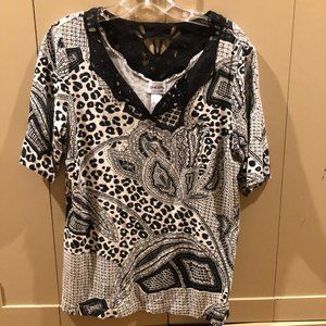 Black and White Chico's Blouse